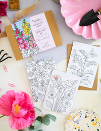 Colour-In Cards: Wildflower Art