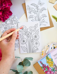 Colour-In Cards: Wildflower Art