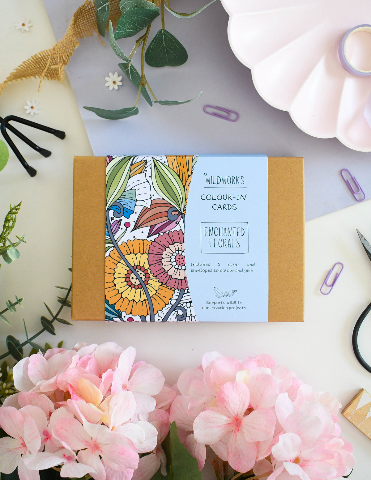 Colour-In Cards: Enchanted Florals