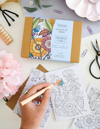Colour-In Cards: Enchanted Florals